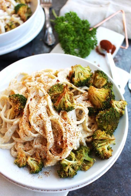 Vegan Broccoli Alfredo Pasta