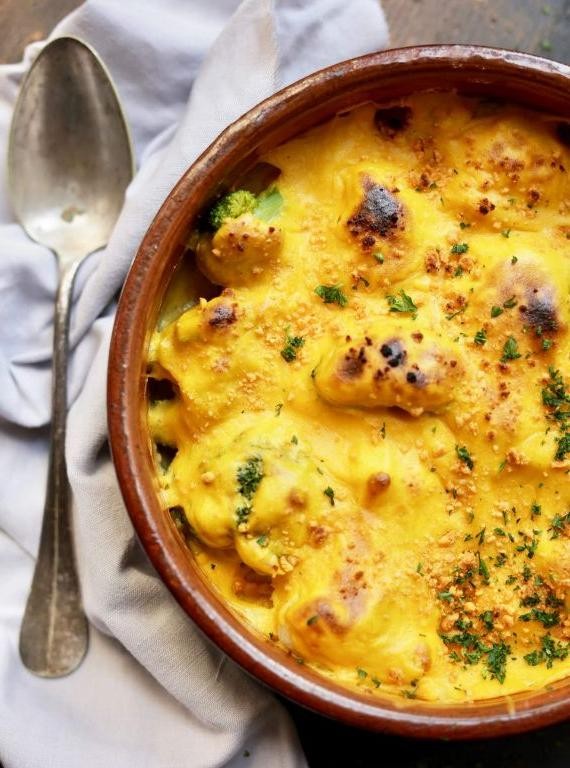 Vegan Broccoli and Cauliflower Bake