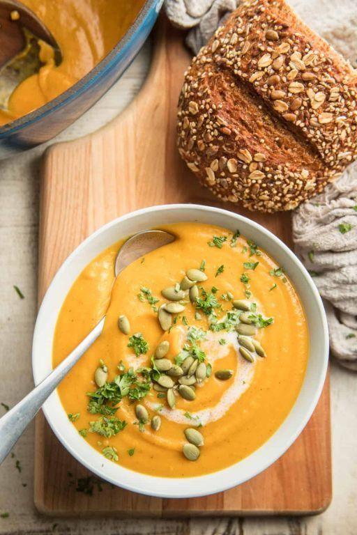 Vegan Butternut Squash and Pumpkin Soup