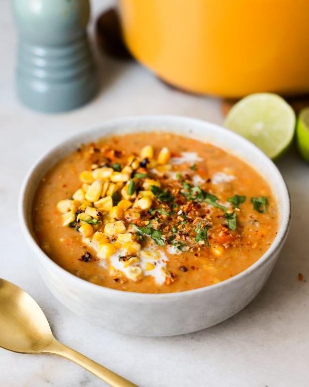 Vegan Corn and Sweet Potato Soup