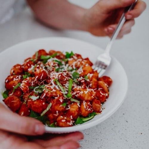 Vegan Gnocchi with Roasted Red Pepper Sauce