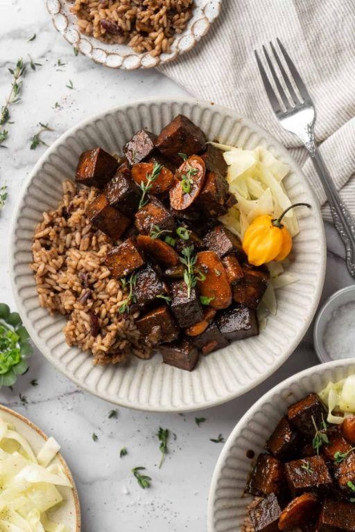 Vegan Jamaican Brown Stew Tofu