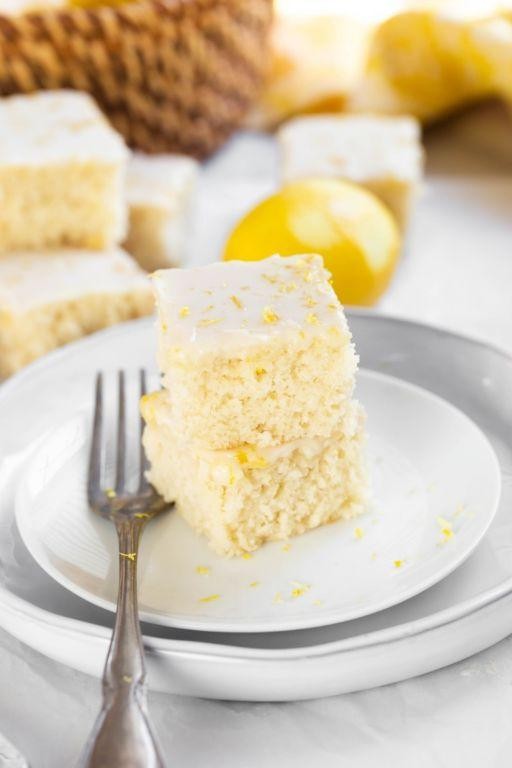 Vegan Lemon Pudding Cake with Coconut Milk