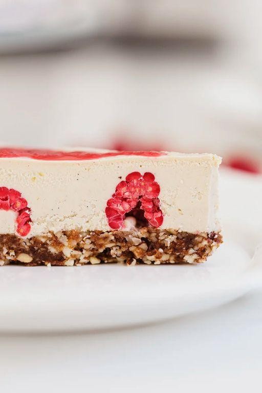 Vegan Lemon Raspberry Cheesecake