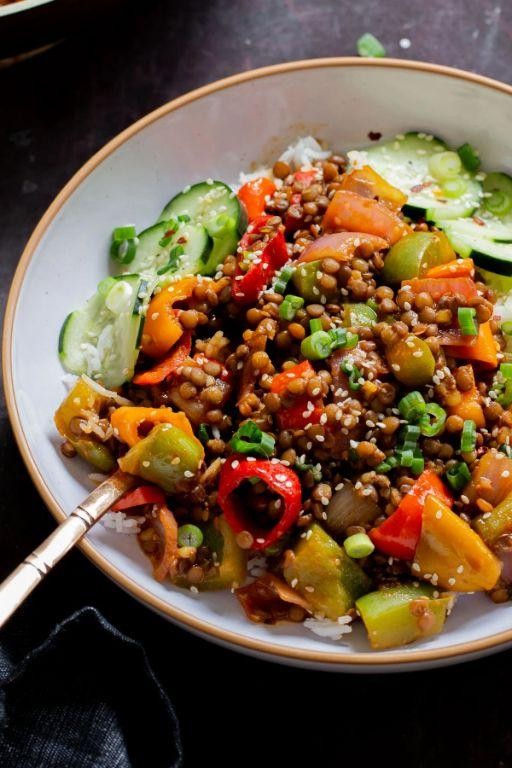 Vegan Lentil and Veggie Stir-Fry