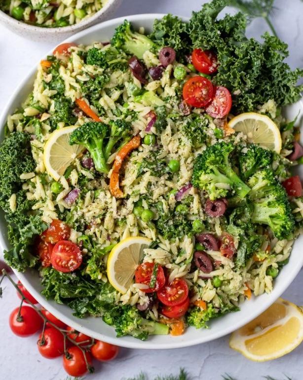 Vegan Orzo Primavera with Fresh Basil