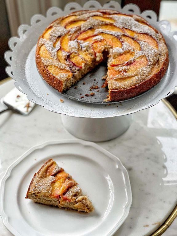 Vegan Peach Dump Cake with Almond Flour