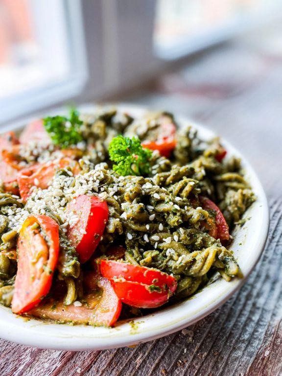 Vegan Protein-Packed Pasta with Basil Pesto