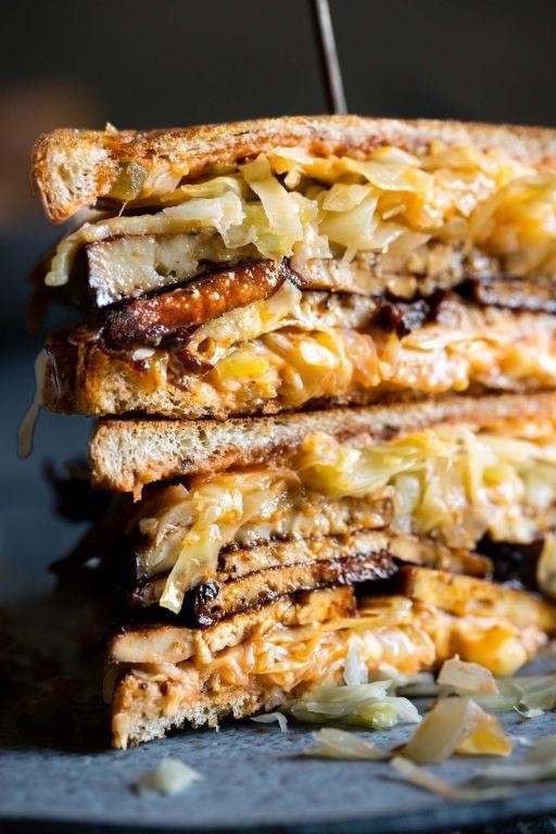 Vegan Reuben Sandwich with Sauerkraut