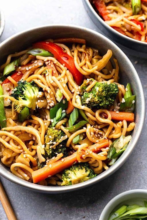 Vegan Soy Sauce Chow Mein with Mixed Vegetables