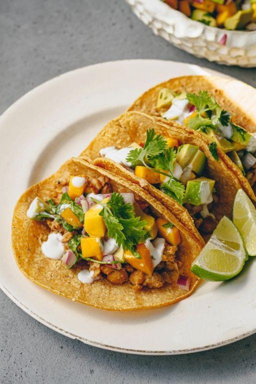 Vegan Tempeh Tacos with Mango Salsa