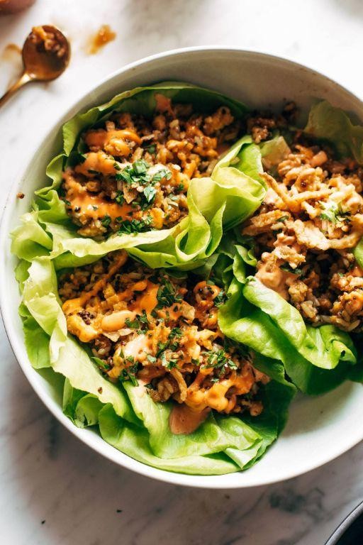 Vegan Thai Lettuce Wraps with Tangy Peanut Sauce