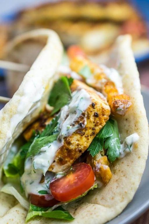 Vegan Tofu Gyros with Tahini Dressing