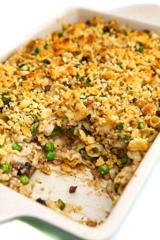 Vegan Tuna Noodle Casserole with Chickpea Pasta