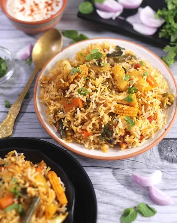 Vegetable Biryani from Leftovers