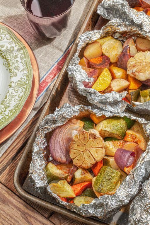Vegetable Medley Foil Packets with Balsamic Glaze