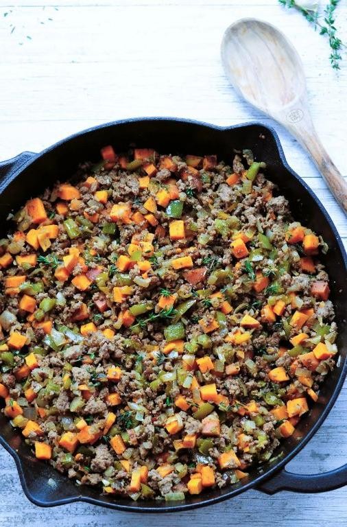 Vegetable Medley Hamburger and Hash Brown Skillet