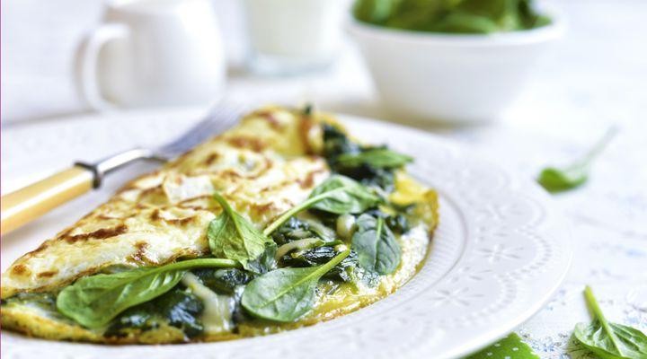 Vegetable Omelette with Spinach and Feta