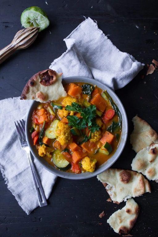 Vegetable and Curry Chickpea Dump Stew