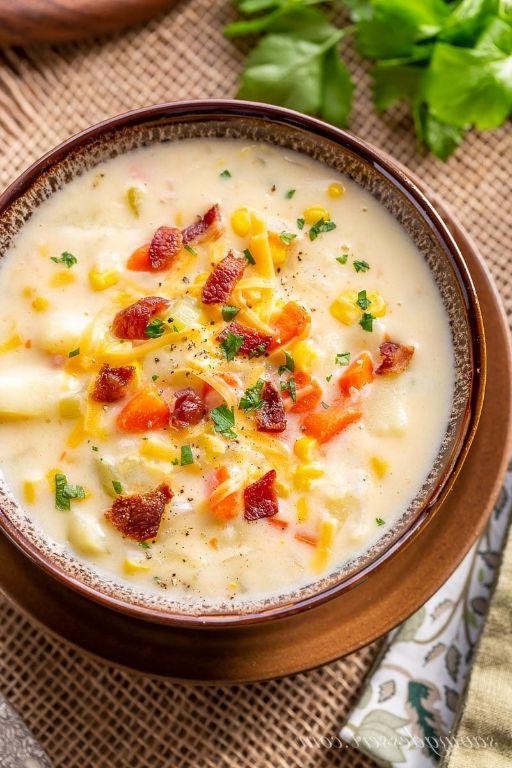 Vegetarian Cheesy Potato Corn Chowder