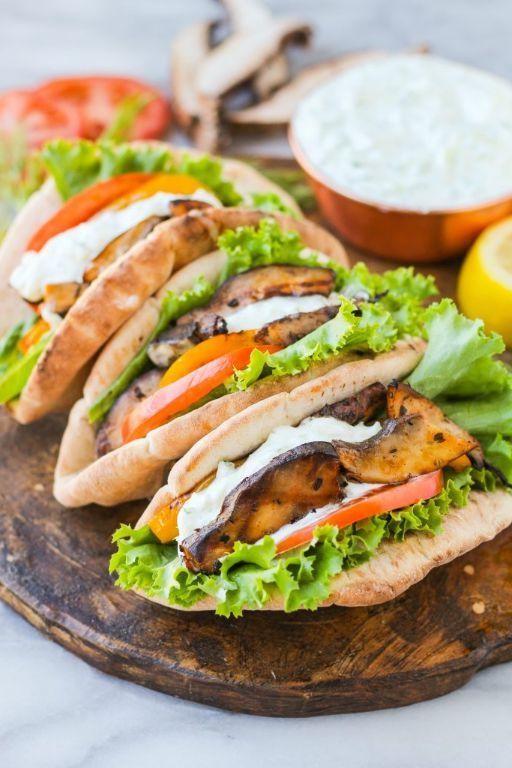 Vegetarian Gyros with Grilled Portobello