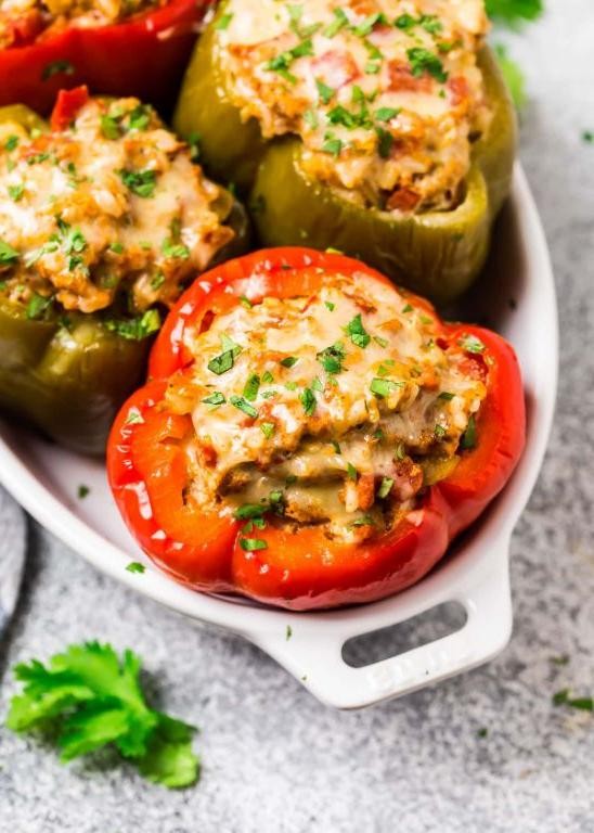 Vegetarian Instant Pot Stuffed Bell Peppers
