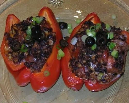 Vegetarian Stuffed Peppers with Sofrito