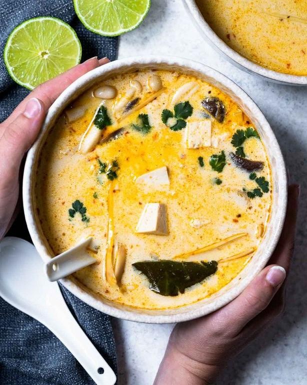Vegetarian Tom Kha Kai with Tofu