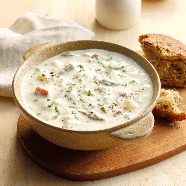 Velvety Asparagus Crab Chowder