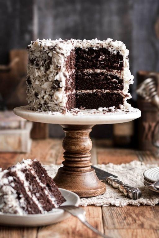 Velvety Chocolate Coconut Cake