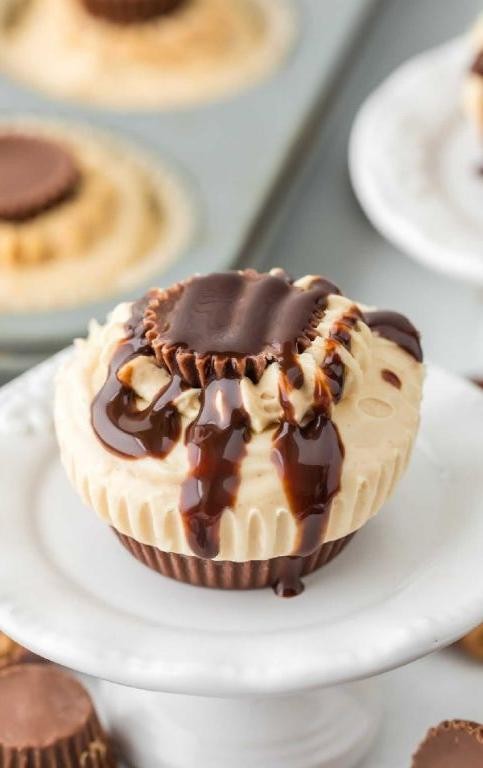 Velvety Peanut Butter Cheesecake Cupcakes