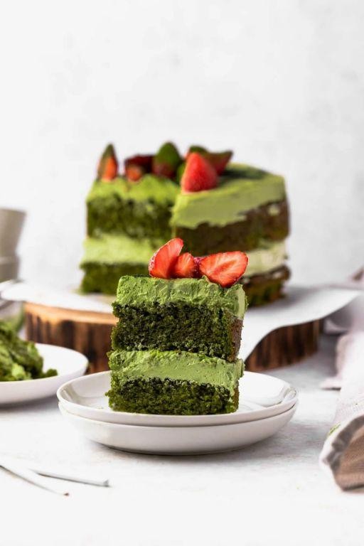 Velvety Vegan Matcha Cake