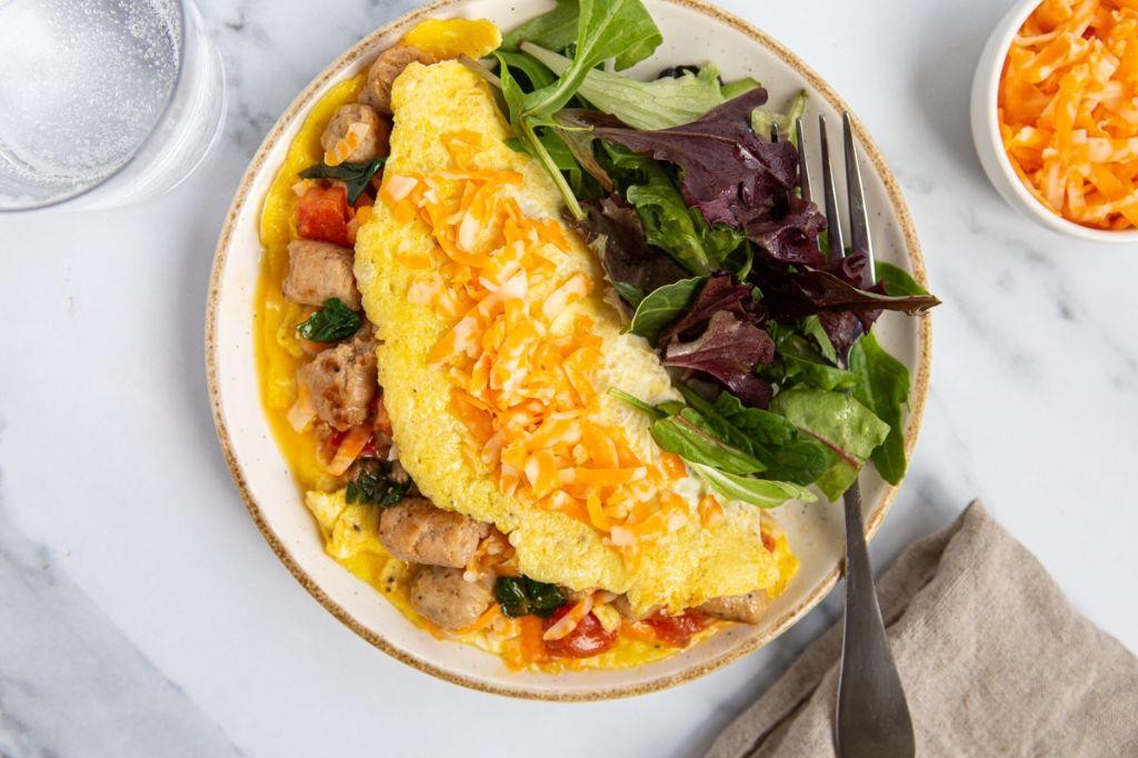 Venison Sausage and Cheese Omelette