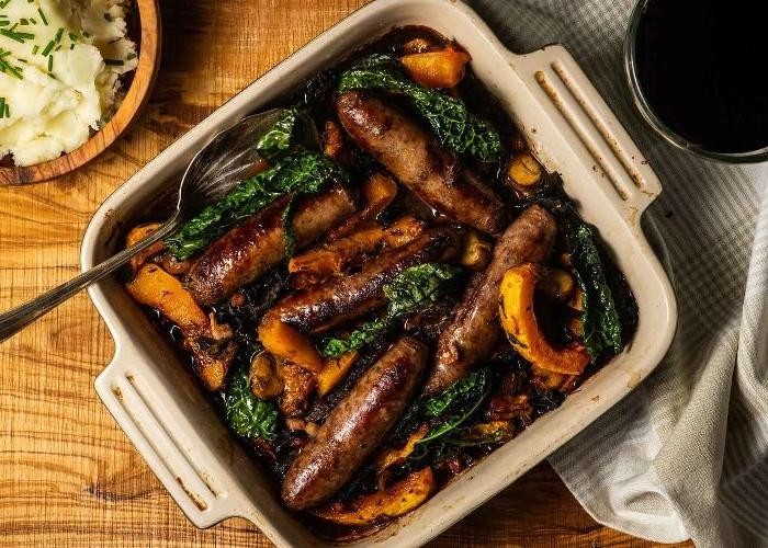 Venison Sausage and Mushroom Scramble