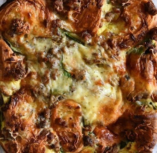 Venison Sausage and Spinach Breakfast Casserole