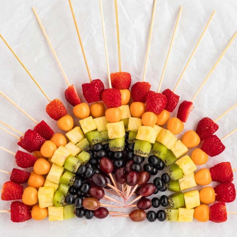 Vibrant Rainbow Fruit Skewers