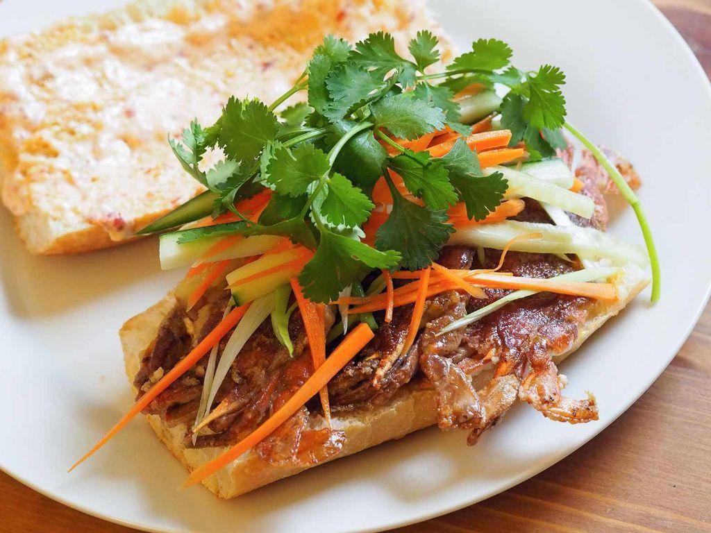 Vietnamese Soft Shell Crab Banh Mi Sandwich