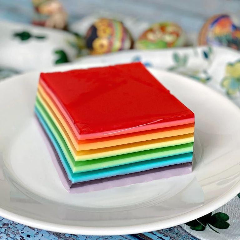 Vintage Rainbow Jello Parfait