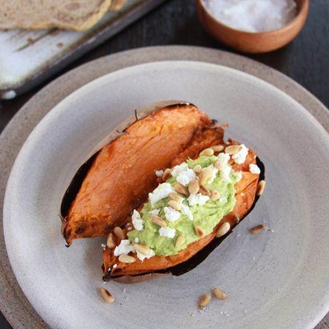 Walnut and Avocado Stuffed Sweet Potatoes
