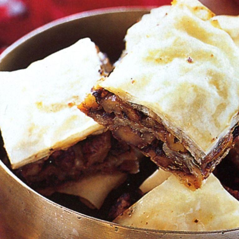 Walnut and Date Filo Slices