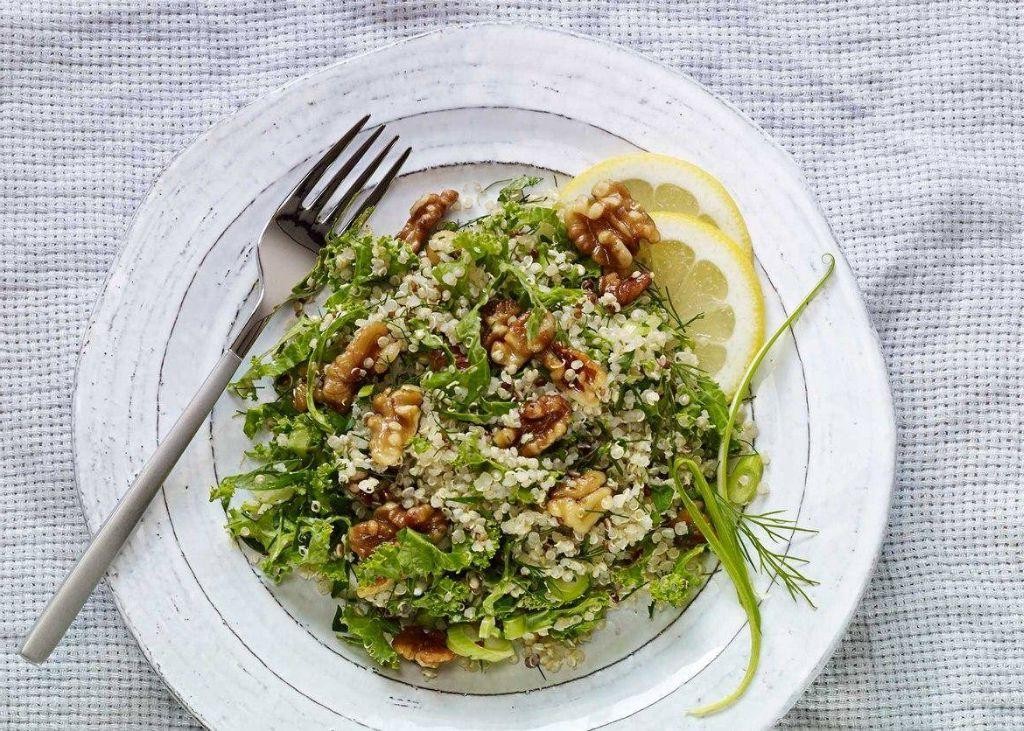 Walnut and Quinoa Salad with Lemon Vinaigrette