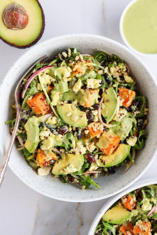 Warm Avocado and Sweet Potato Salad