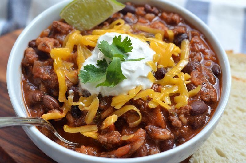 Warm Barley and Black Bean Chili