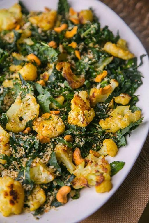 Warm Cauliflower and Kale Salad