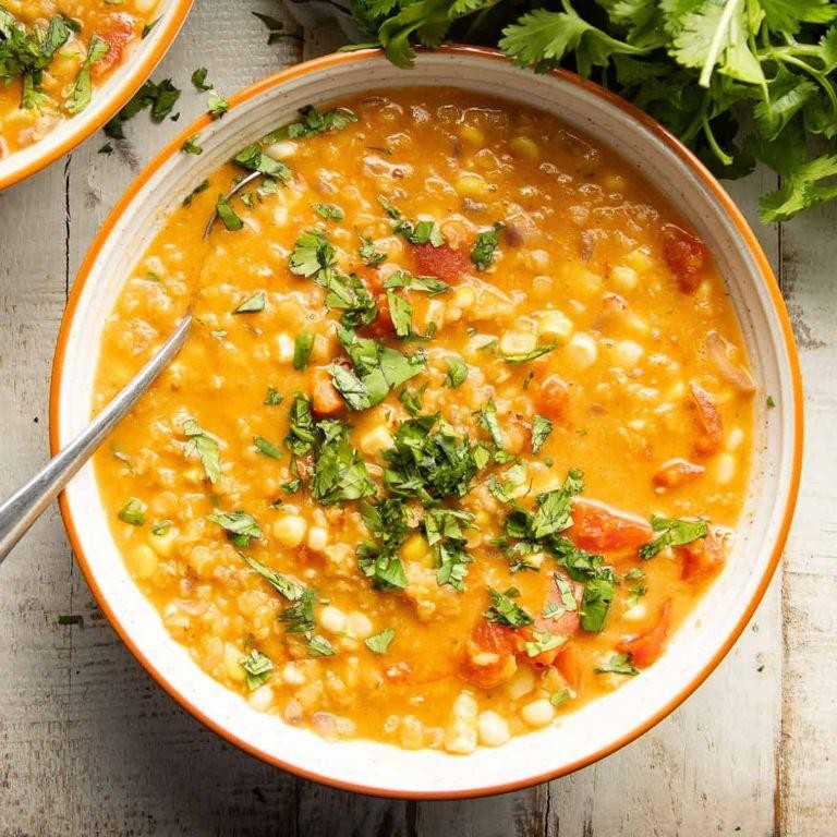 Warm Corn and Lentil Curry