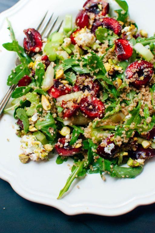 Warm Couscous Salad with Arugula and Cherries