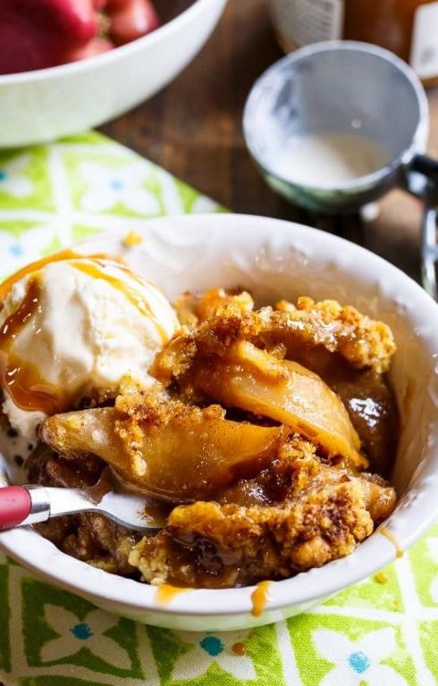 Warm Crockpot Apple Cobbler for Dessert