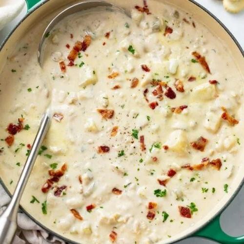Warm Half and Half Clam Chowder