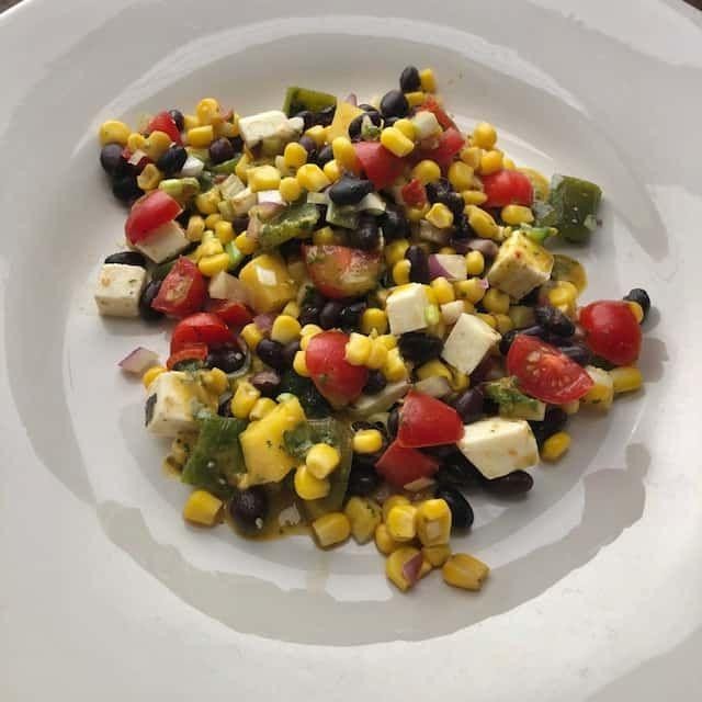 Warm Roasted Poblano Pepper Salad