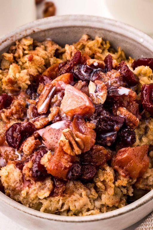 Warm Spiced Apple Crockpot Porridge